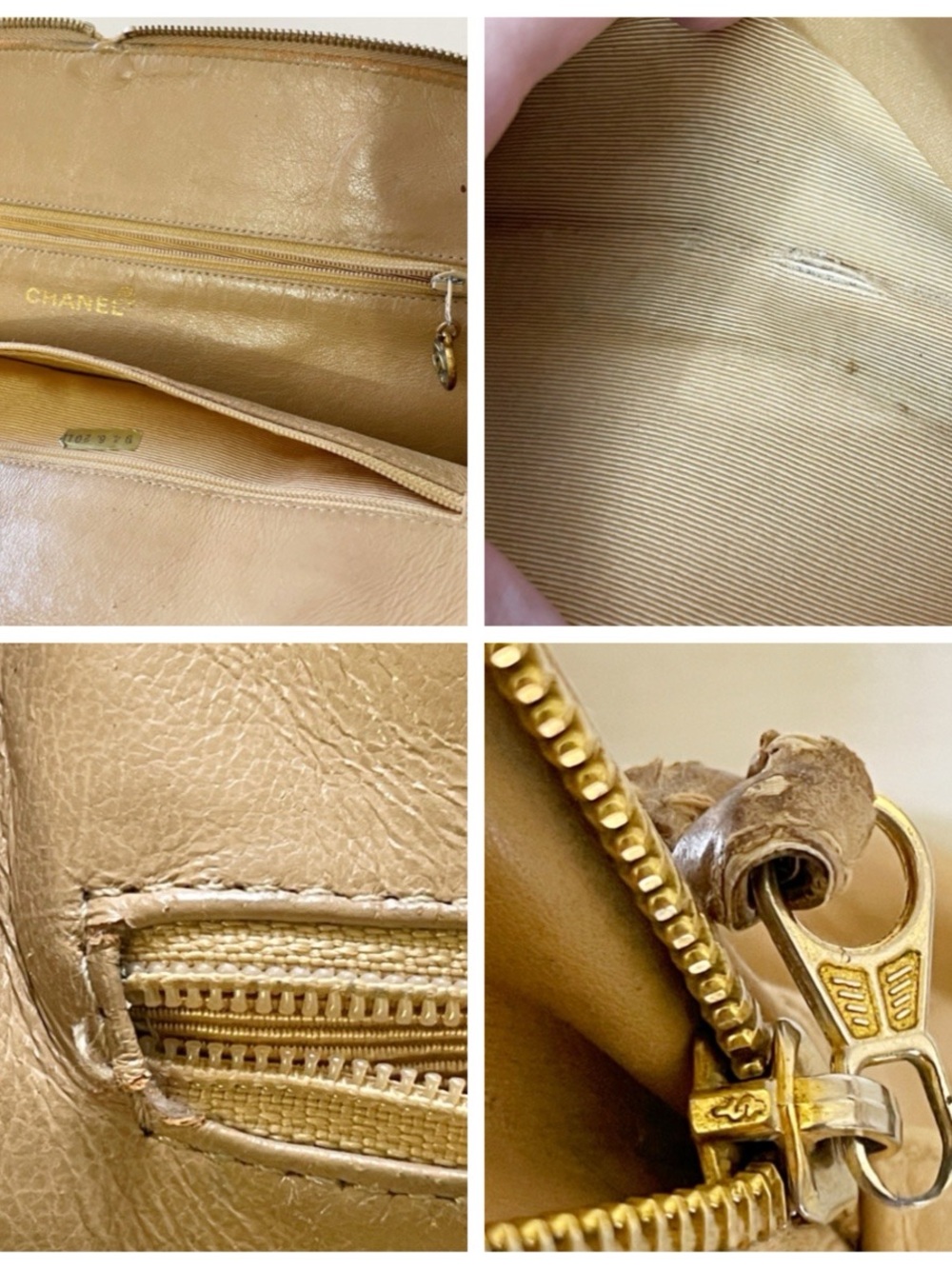 Chanel beige leather vintage for restoration AS IS - Picture 12 of 16